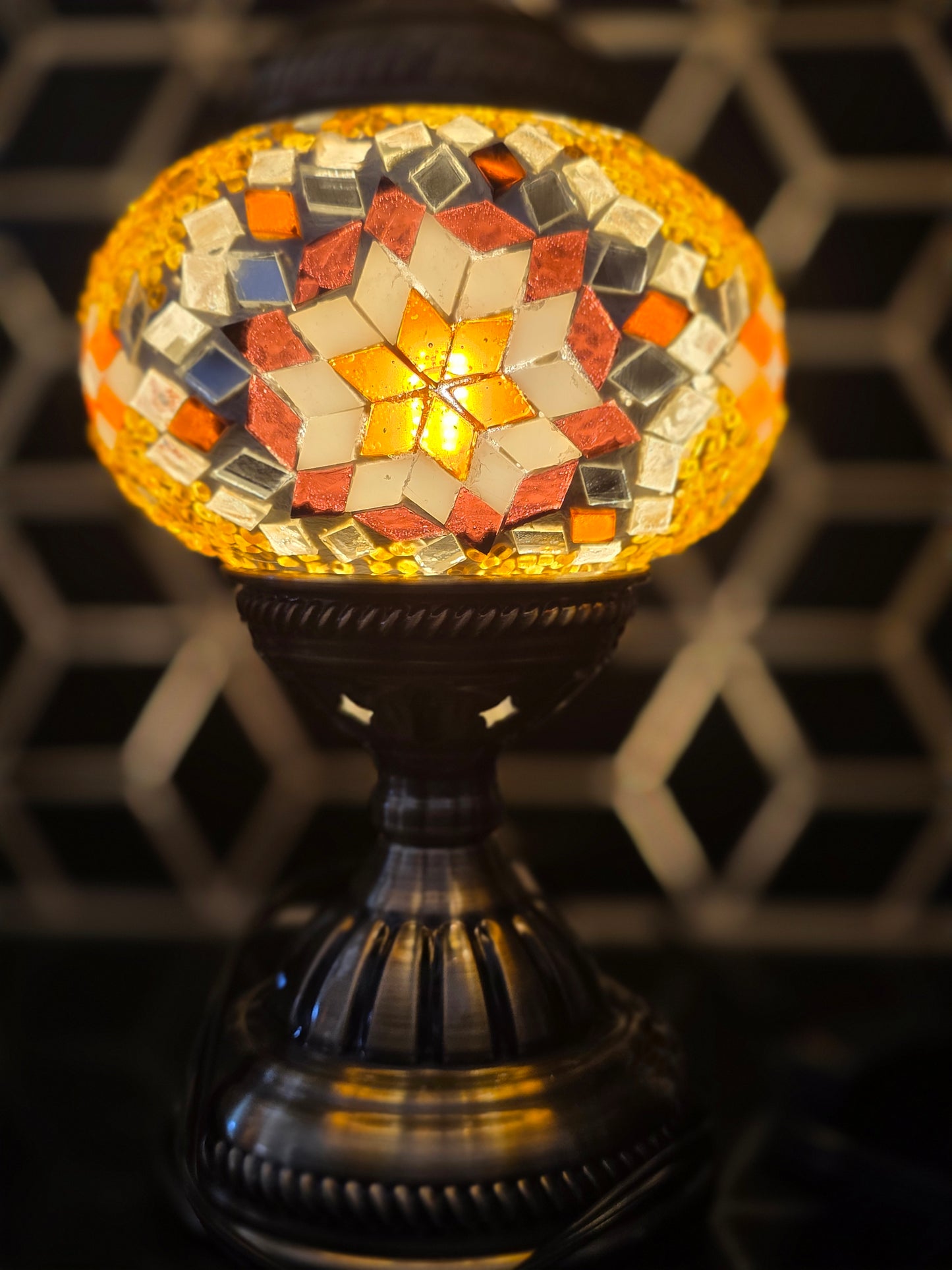 the lamp showing a beautiful glow in darker light