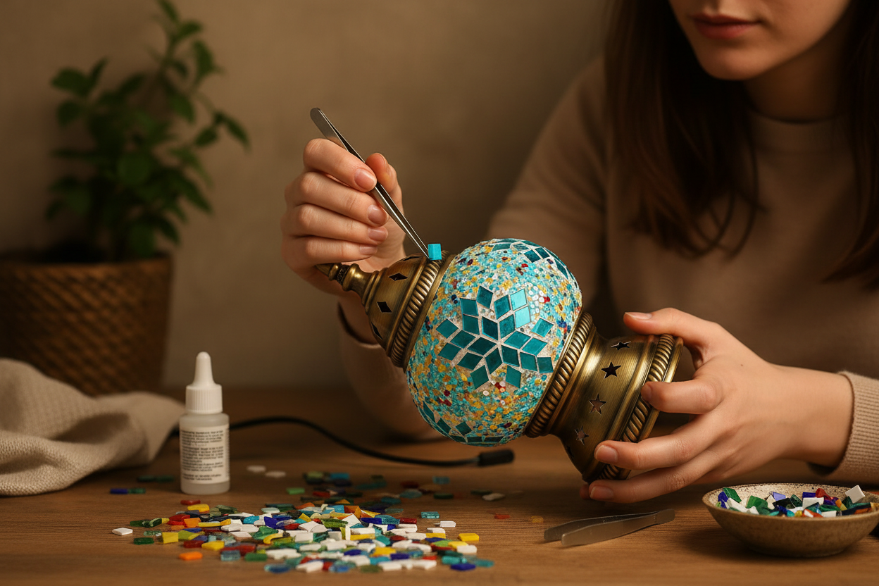 Lantern – Gluing Mosaic Pieces