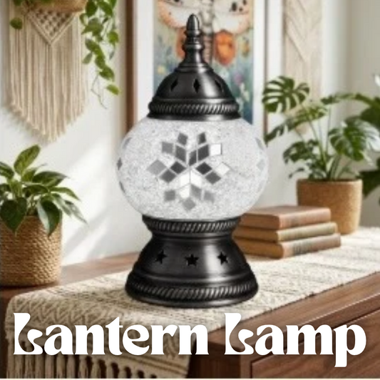 Lantern Lamp DIY Turkish Mosaic Kit with LED Glass Globe, 13 Color Tile Sets & FREE SHIPPING