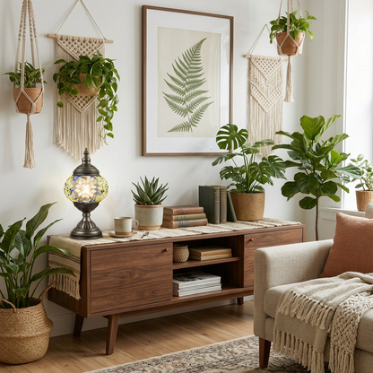 Sapphire Sun in a cozy boho living room