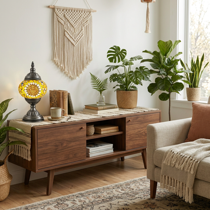 Square Yellow Sunflower lamp living room mockup